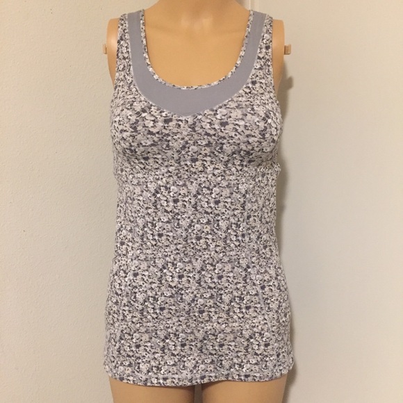 Lululemon Gray Floral Turbo Tank - Picture 2 of 8